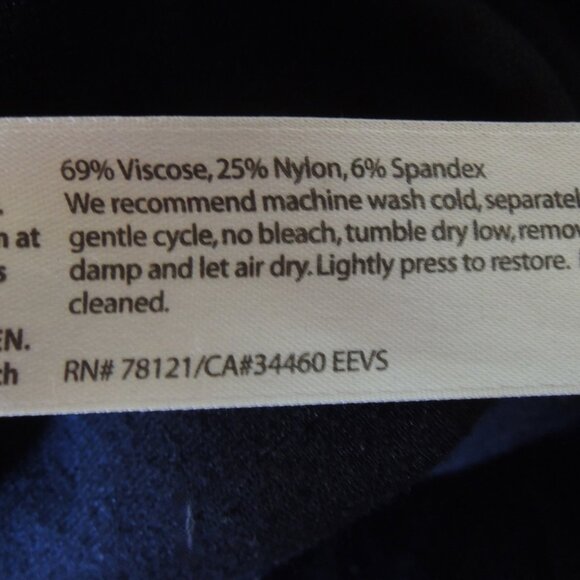 Eileen Fisher Black Stretch Straight Wide Leg Pants PL - Picture 7 of 7